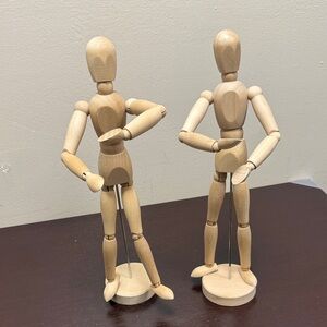 IKEA  SET of 2 Tan Wooden Art Figures